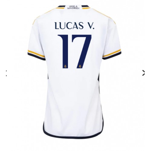 Fotballdrakt Dame Real Madrid Lucas Vazquez #17 Hjemmedrakt 2023-24 Kortermet